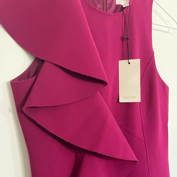 Cinq a Sept magenta ruffled cocktail dress size 2 “Viva Magenta” - Picture 5 of 5